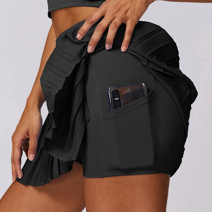 Saias femininas de cintura alta com bolsos